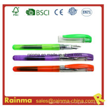 Color Plastic Fountain Pen with Ink Cartridge